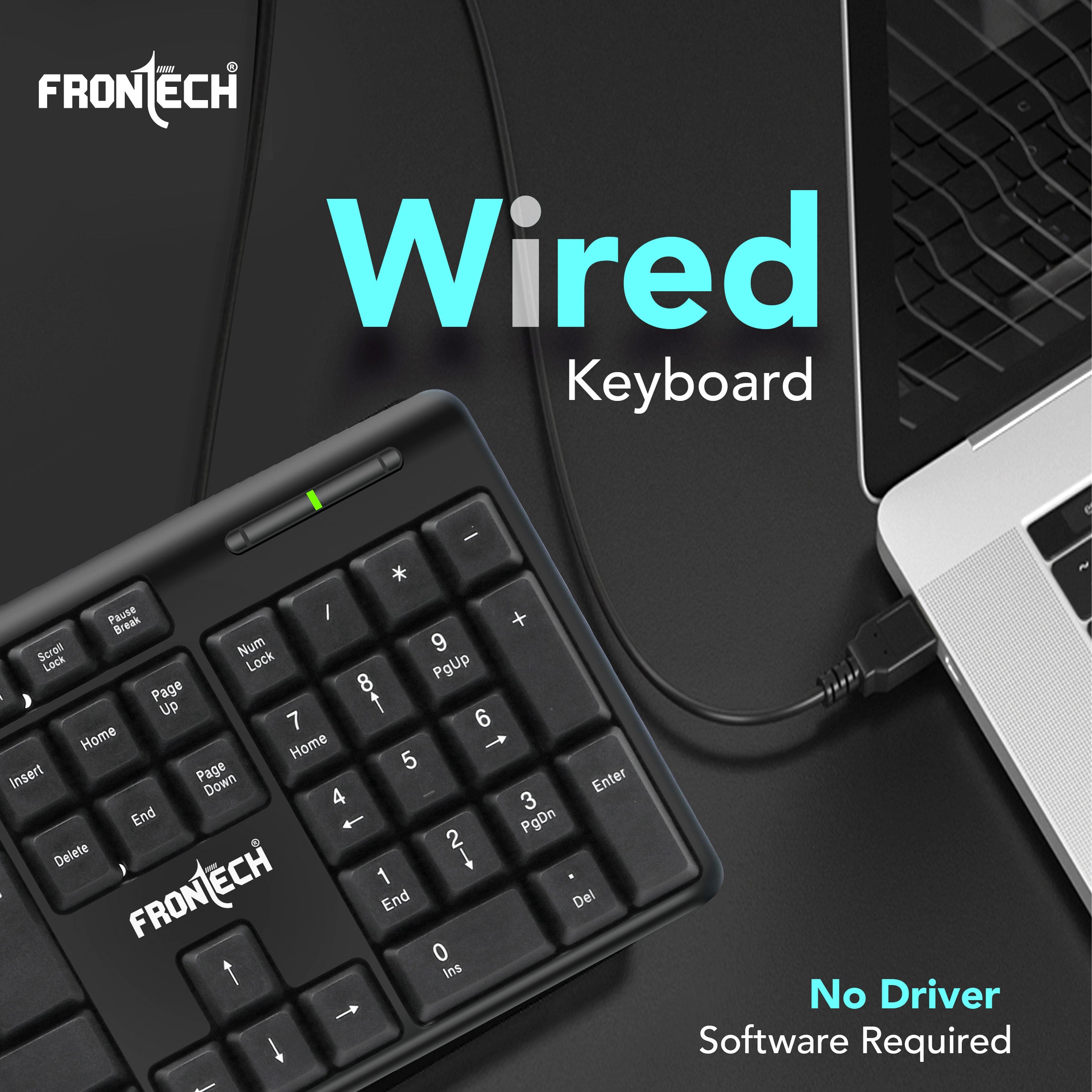 Frontech Wired USB Membrane Keyboard With Retractable Stands (1672) Frontech Wired USB Membrane Keyboard With Retractable Stands (1672)